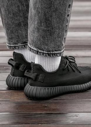 Женские кроссовки adidas yeezy 350 all black   #адидас5 фото