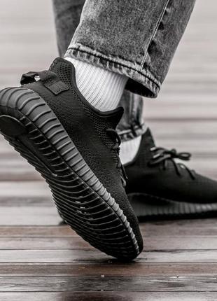 Женские кроссовки adidas yeezy 350 all black   #адидас6 фото