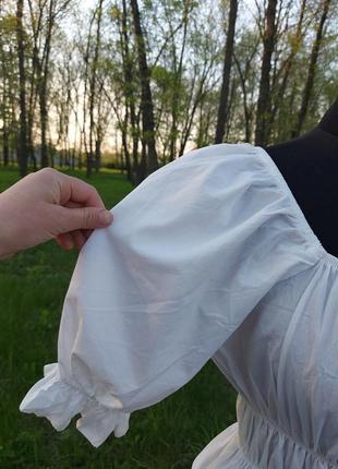 Шикарная укороченая блуза-топ обьемные рукава, квадратный вырезnew look6 фото