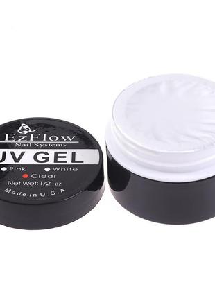 Уф.гель ezflow uv gel прозрачный - однофазный4 фото