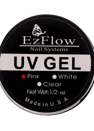 Уф.гель ezflow uv gel розовый для наращивания и укрепления ногтей однофазный4 фото