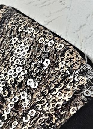 Рromod бренд кофточка блуза жіноча чорна розшита золотистими паєтками майка еластик6 фото