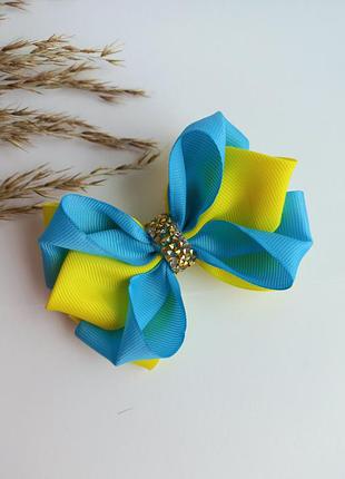 Патріотичний бантик для волосся ручної роботи