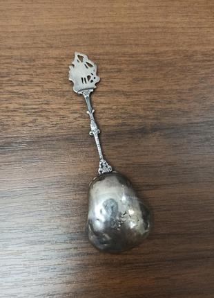 Серебро серебряная ложка с барельефом винтаж антиквариат6 фото