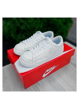 Кросівки жіночі nike blazer low низькі білі / кросівки жіночі найк блейзер білі кроси