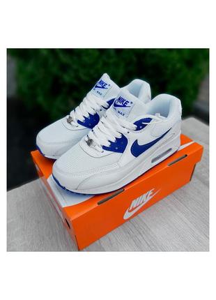 Кроссовки женские nike air max 90 белые с синим / кросівки жіночі найк аир макс білі кроссы1 фото