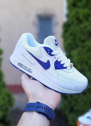 Кроссовки женские nike air max 90 белые с синим / кросівки жіночі найк аир макс білі кроссы3 фото