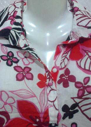 Тоненькая котоновая блуза большого размера (индия) пог-60 см   (10)3 фото