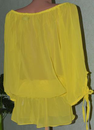 Суперская блуза желтый шифон летучья мышь / melrose3 фото