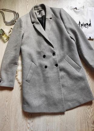 Сіре демі пальто коротке довге міді з коміром бойфренд кишенями батал великий розм3 фото
