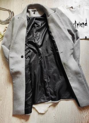 Сіре демі пальто коротке довге міді з коміром бойфренд кишенями батал великий розм5 фото