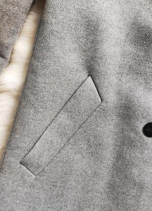 Сіре демі пальто коротке довге міді з коміром бойфренд кишенями батал великий розм9 фото