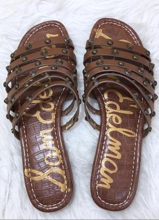 Sam edelman brea 2 коричневые кожаные шлепанцы оригинал сша 36