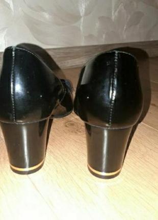 Туфли классические стильные, ботинки на каблуке, кожа5 фото