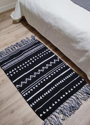 Текстильний килимок двосторонній чорний/білий