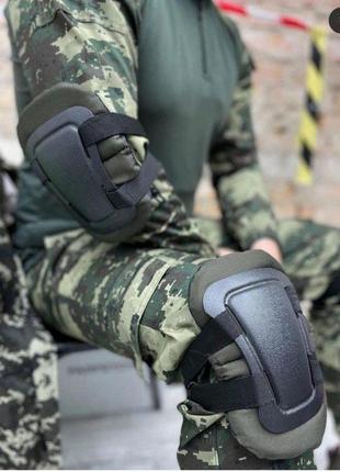 Наколенники (налокотники) защитные тактические военные с пластиковой накладкой.цена за 1 пару9 фото