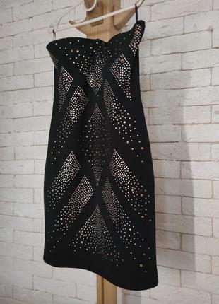 Коктейльне міні-сукня зі стразами3 фото
