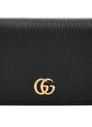 Шкіряний гаманець gucci net sustain marmont petite textured-leather wallet1 фото