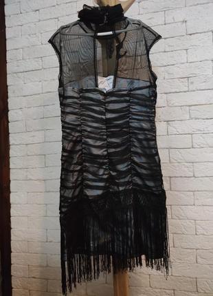 Италия, шёлк платье туника бохо, гэтсби р. 45-52, пог 52 см