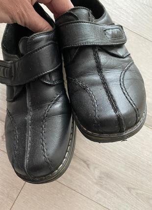 Кожаные туфли/удобные черные ботинки на липучках с швами на передках