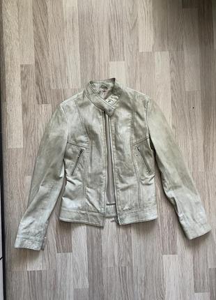 Куртка кожаная stefanel италия размер xs