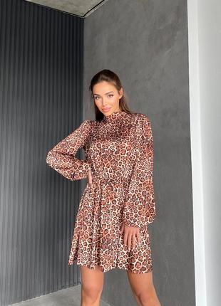 Платье шёлк леопард (распродажа)