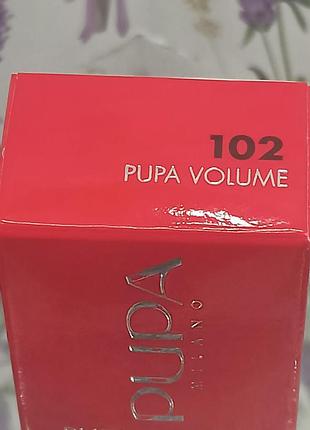 Помада для губ pupa volume для збільшення об'єму №102 romantic rose 3.5 мл