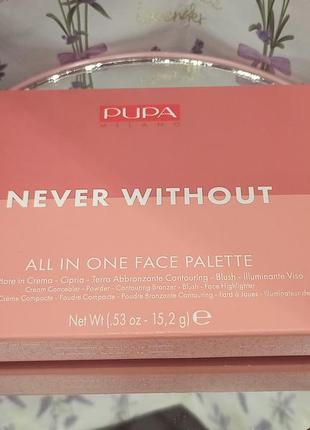 Палітра для обличчя pupa never without №003 dark skin 15.2 р