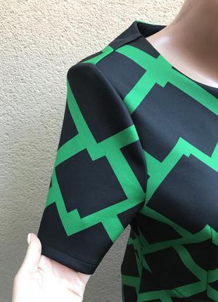 Неопреновое платье по фигуре в черно-зелёный принт, marks&spencer2 фото