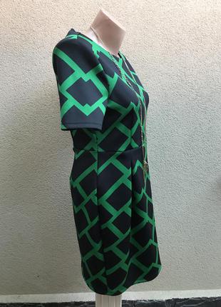 Неопреновое платье по фигуре в черно-зелёный принт, marks&spencer3 фото
