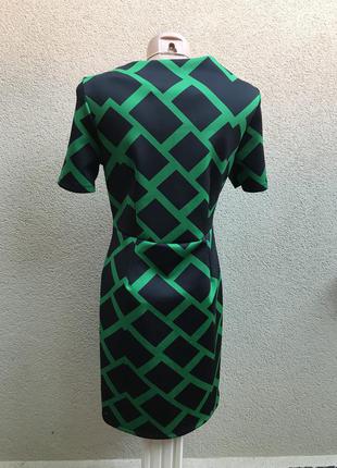 Неопреновое платье по фигуре в черно-зелёный принт, marks&spencer5 фото