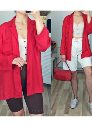 Оверсайз сорочка шовкова в піжамному стилі блузка червона сорочка шовкова 100%шовк1 фото