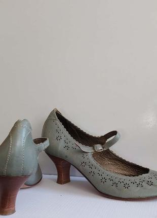 Туфлі мері - джейн, шкіра, італія, оливкові1 фото