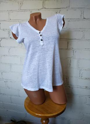 Футболка біла льон