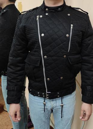 Gmilano косуха мужская куртка черная 46 - 48 р байкерская байкерка m - l2 фото