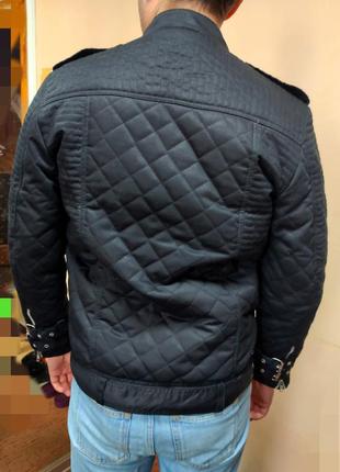 Gmilano косуха мужская куртка черная 46 - 48 р байкерская байкерка m - l5 фото