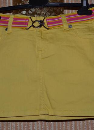 P. s/36/8 denim co. летняя, желтая, катоновая, короткая юбка. фирменная, оригинал.1 фото