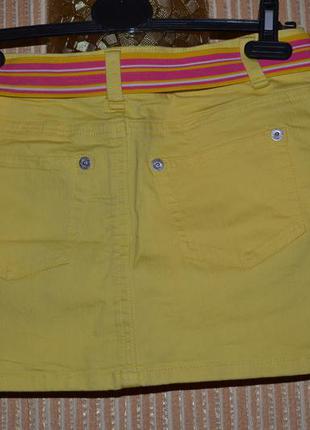 P. s/36/8 denim co. летняя, желтая, катоновая, короткая юбка. фирменная, оригинал.4 фото