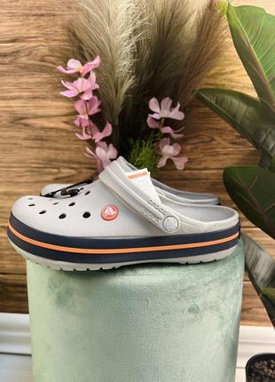 Оригінальні крокси за найнижчою ціною. crocs crocband ligh grey navy. всі розміри