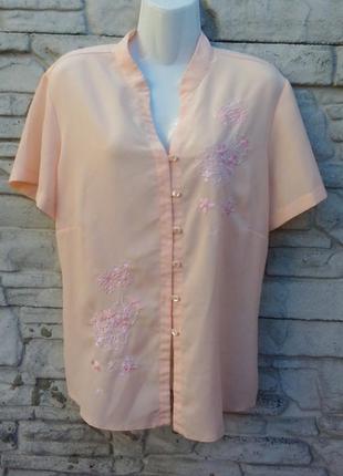 Распродажа!!! красивая блуза персикового цвета с вышивкой bonmarche