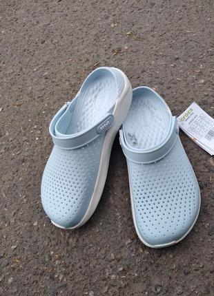 Сабо crocs literide clog светло голубые 204592-4ka blue/white4 фото