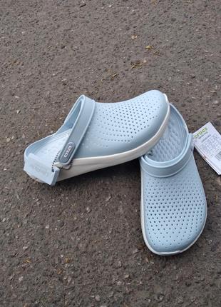 Сабо crocs literide clog светло голубые 204592-4ka blue/white3 фото