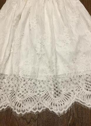 Нежнейшее белоснежное кружевное платье сарафан с завязками на спине3 фото