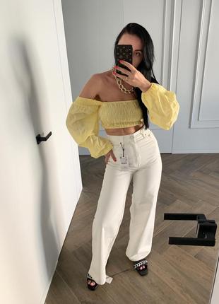 Кроп блуза з воланами bershka h&m, zara mango asos8 фото