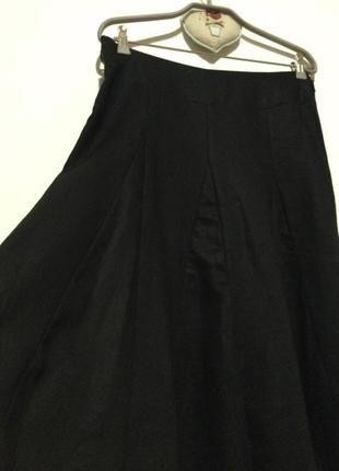 100% лён роскошная фирменная натуральная льняная юбка миди трапеция льон супер качество!!!3 фото