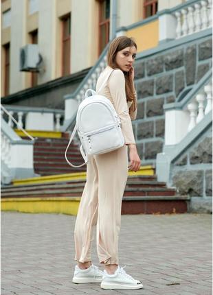 Жіночий рюкзак білий екошкіра2 фото