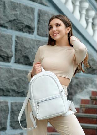 Жіночий рюкзак білий екошкіра5 фото
