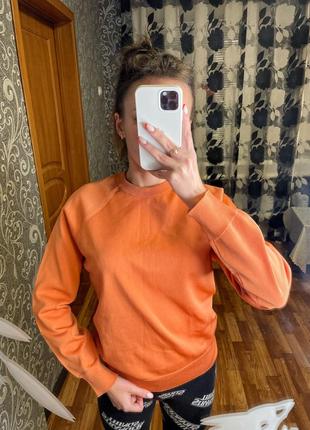 Оранжевый свитшот лонгслив джемпер свитер кофта4 фото