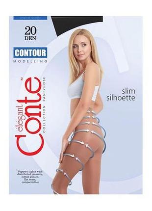 Колготки 2-s, 4-l 20 den conte contour modelling шорты из утяжкой, легкая компрессия