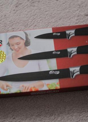Набор  ножей керамика switzner black 4 шт. 109 евро коробка новые чер4 фото